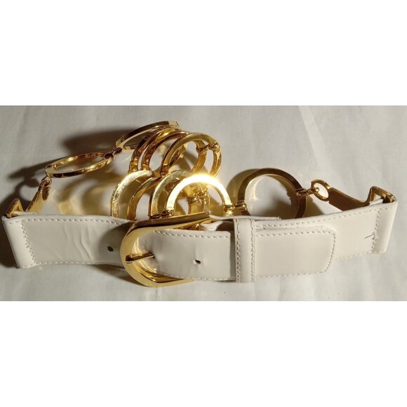 Vintage Milly Genuine Leather Gold Ring Belt